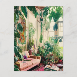 Plant Älskare Paradise Living Room Vykort