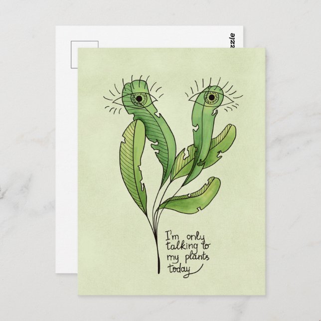 Plant älskare pun lustin invertgardener vykort (Fram/baksida)