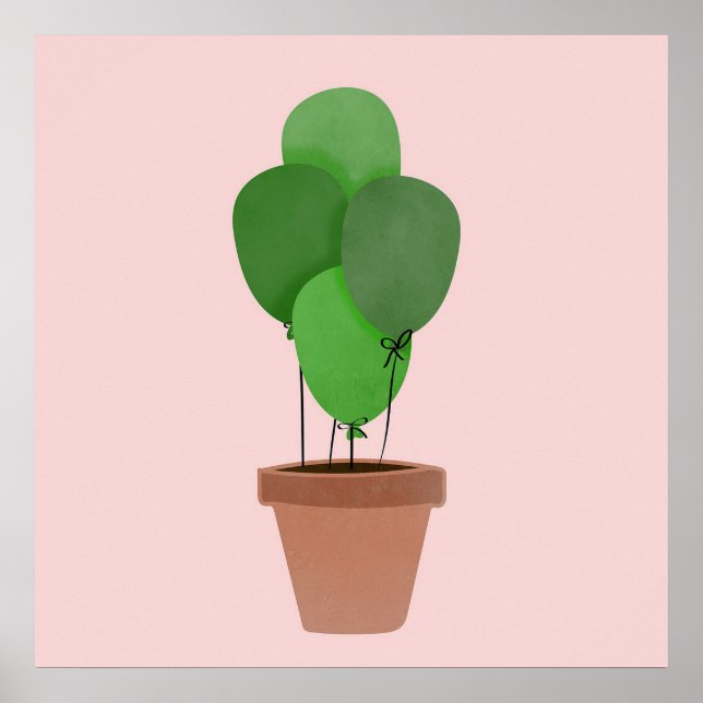 Plant Ballople Boho Teckning Boho Chic Aest Poster (Framsidan)