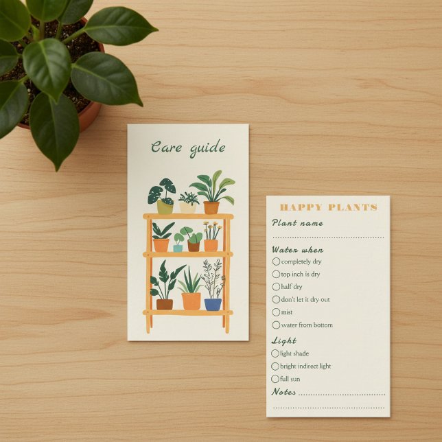 Plant Care Guide of house Plant Shop Orders Tilläggskort (Skapare uppladdad)
