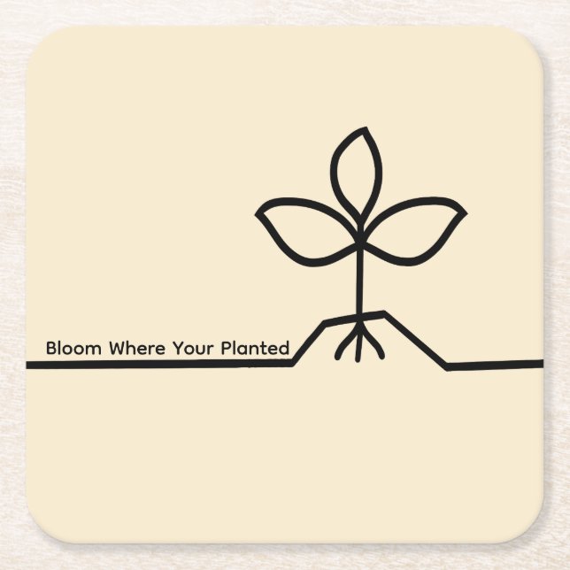 Plant Coaster Underlägg Papper Kvadrat (Framsidan)
