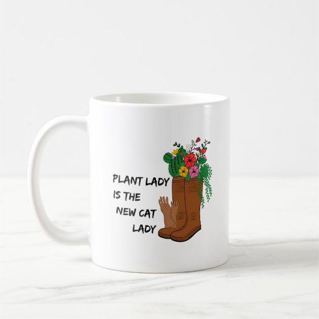 Plant Dam är New Cat Dam | Lustigt  Kaffemugg (Vänster)