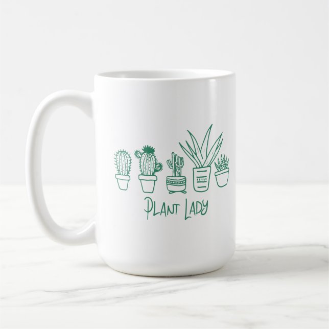 Plant Dam Cactus Succuls  Älskare Kaffemugg (Vänster)