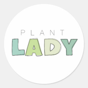 Plant Dam Circle Stickers Runt Klistermärke