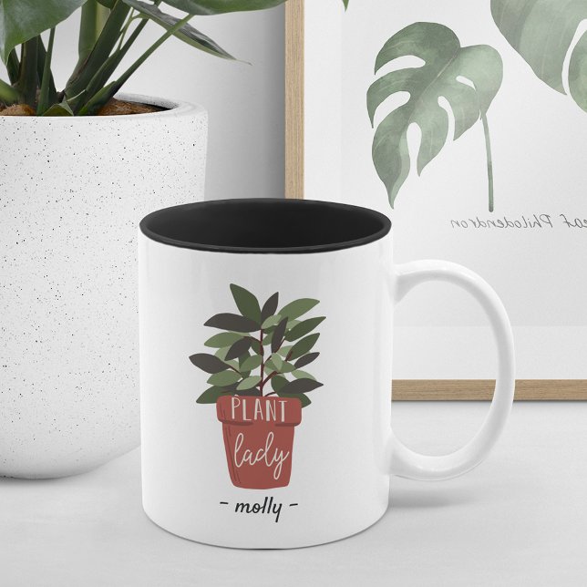 Plant Dam | Cute Personlig Plant Älskare Två-Tonad Mugg (Skapare uppladdad)