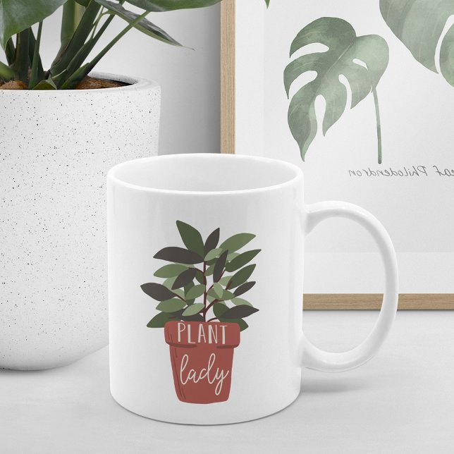Plant Dam | Cute Plant Älskare Kaffemugg (Skapare uppladdad)