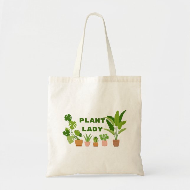 Plant Dam Tote Bag |  gåvor för matsmältning Tygkasse (Framsidan)