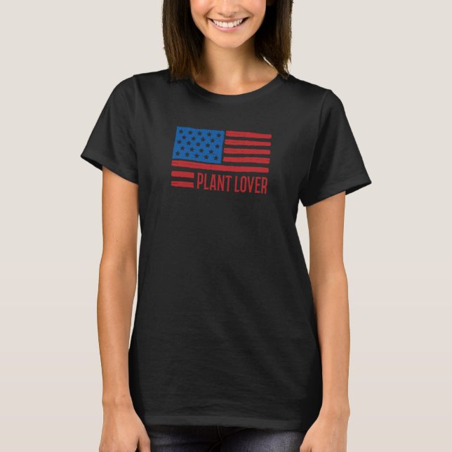 Plant Distressed Grunge American Flag USA Patrioti T Shirt (Framsida)