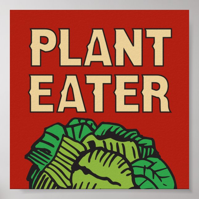 Plant Eater retro design vegetarian vegan Poster (Framsidan)