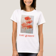 Plant Hoarder Flowers Watercolor Poppies Poppy Red
