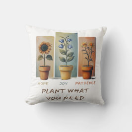 Plant Hope Joy Patience Pillow - Grow Positivity Kudde