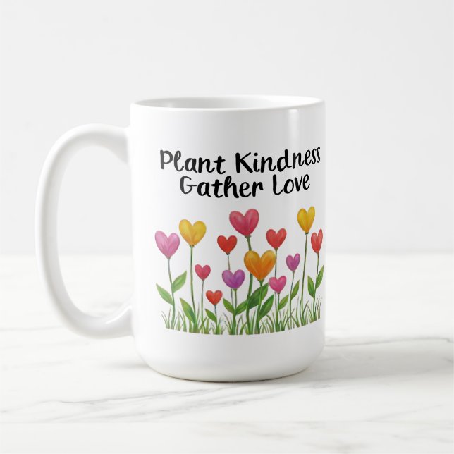 Plant Kindness Gather Love Valentine Mother's Day  Kaffemugg (Vänster)
