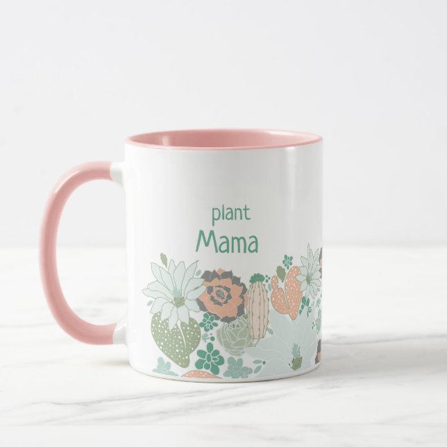 Plant Mamma Cactus Succulents Personalize Mugg (Vänster)