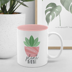 Plant Mamma   Cute Personlig Plant Älskare Två-Tonad Mugg