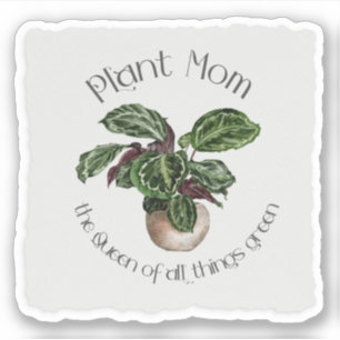 Plant Mamma Drottningen av hela Sak Grönt Klistermärken
