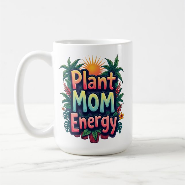 Plant Mamma Energy - Retro Groovy 70’s Kaffemugg (Vänster)