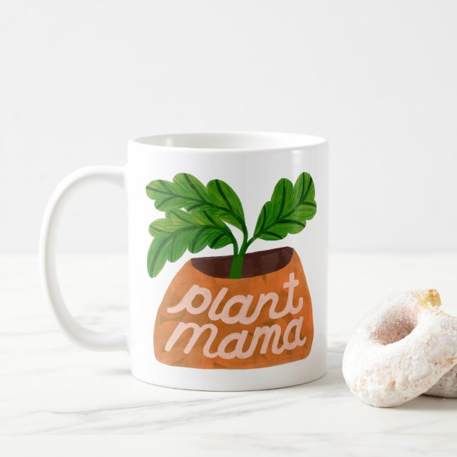 Plant Mamma - Illustrated Poted Plant Mugg Gift (Med munk)