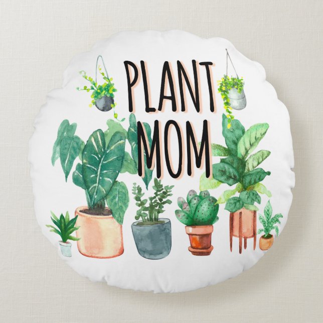 Plant Mamma - , plantergåva till Mamma Rund Kudde (Framsidan)