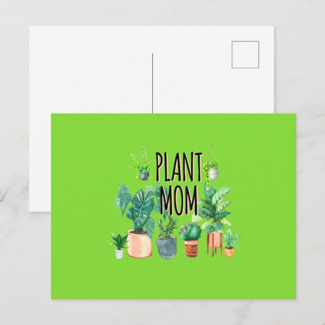 Plant Mamma - , plantergåva till Mamma Vykort (Fram/baksida)