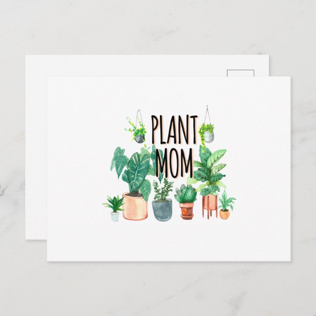 Plant Mamma - , plantergåva till Mamma Vykort (Fram/baksida)