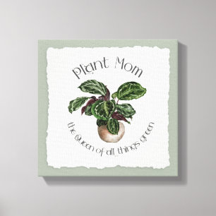 Plant Mamma - The Queen of All Sak Grönt Canvastryck