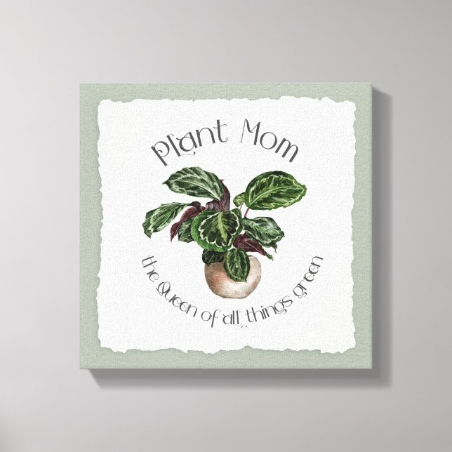 Plant Mamma - The Queen of All Sak Grönt Canvastryck (Framsida)