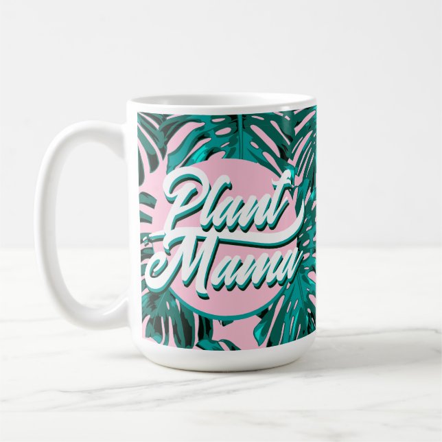 Plant Mamma Turcos Rosa Monstera Jungle Löv Kaffemugg (Vänster)