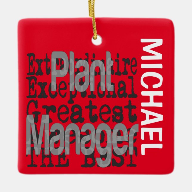 Plant Manager Extraordinaire ANPASSNINGSBAR Julgransprydnad Keramik (Framsida)