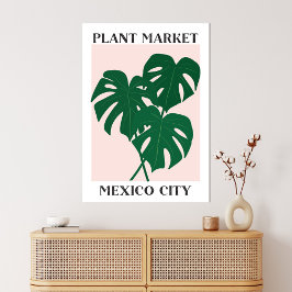 Plant Market Mexico Grönt Monstrera Houseplant Canvastryck