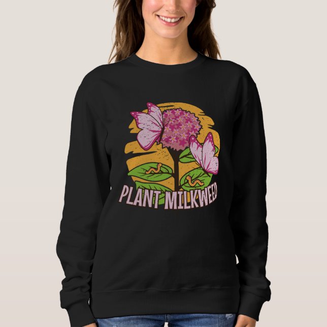 plant milkweed plant monarch butterfly eco animals t shirt (Framsida)