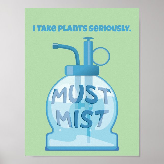 Plant mister misting pot plants poster (Framsidan)