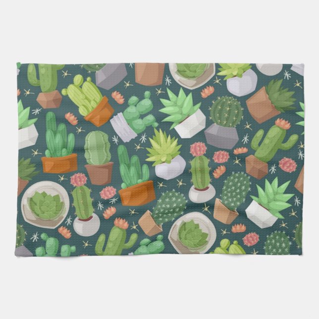 Plant mönster kökshandduk (Horisontell)