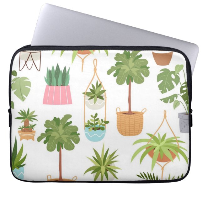Plant mönster laptop fodral (Framsidan)