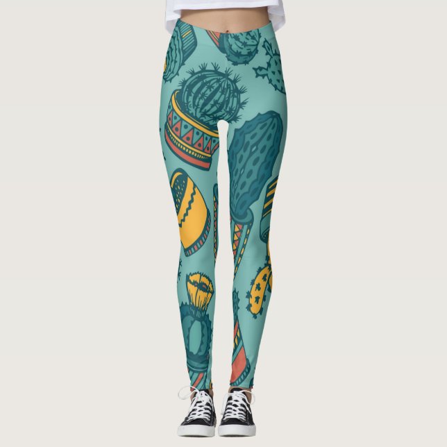 Plant mönster leggings (Framsida)