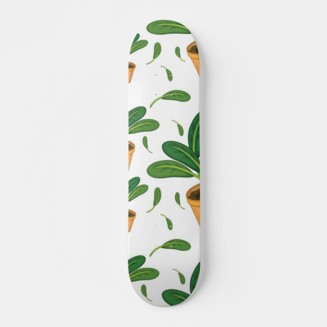 Plant mönster mini skateboard bräda 18,5 cm (Framsida)