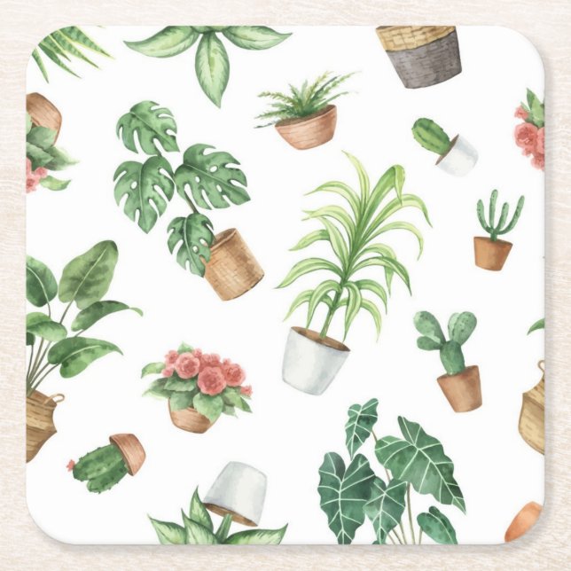 Plant mönster underlägg papper kvadrat (Framsidan)
