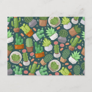 Plant mönster vykort
