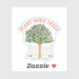 Plant more Träd Peach Träd Klistermärken