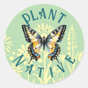 Plant Native Runt Klistermärke