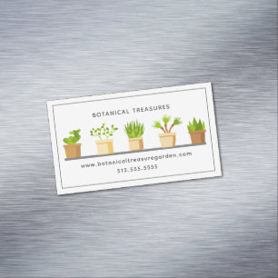 Plant Nursery Modern Garden Botanist Succulents Magnetiska Visitkort