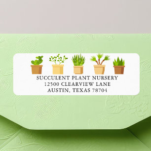 Plant Nursery Succulent Botanist Returadress Etikett