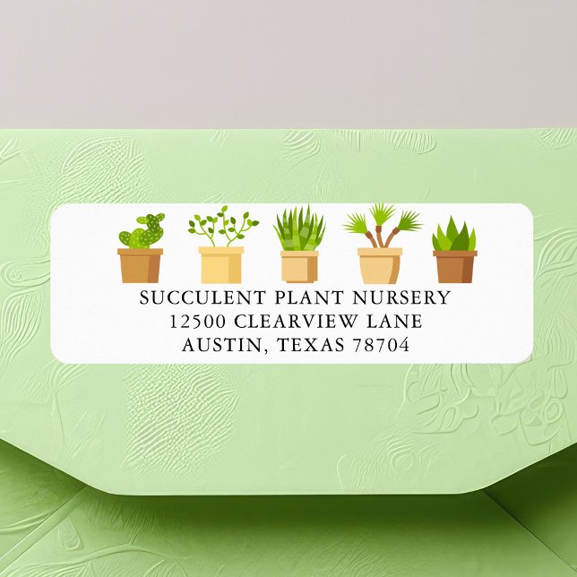 Plant Nursery Succulent Botanist Returadress Etikett (Skapare uppladdad)