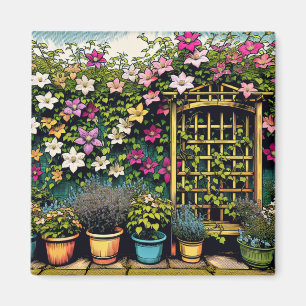 Plant och  Älskare Clematis Trellis Magnet