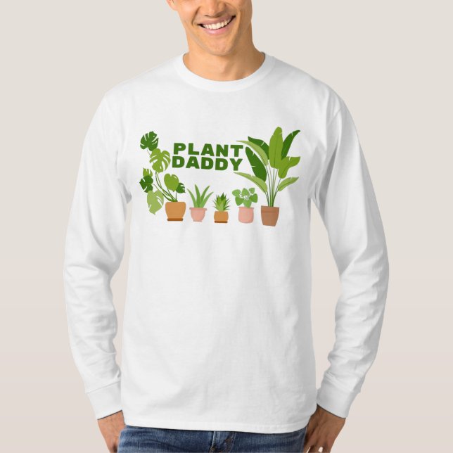 Plant Pappa Långärmad T-shirt (Framsida)