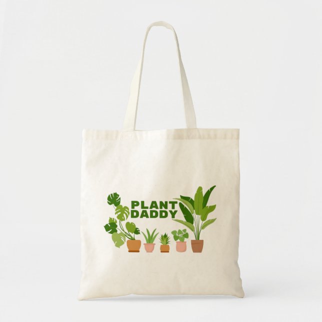 Plant pappa Tote Bag | Gåvor till Plant Älskare Tygkasse (Framsidan)