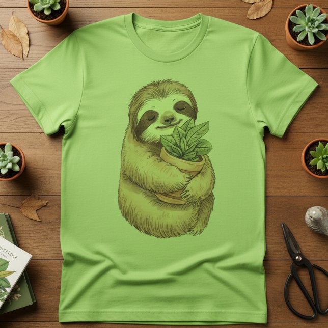 Plant Parent Sloth — Cute Sloth for Plant Lovers T Shirt (Skapare uppladdad)