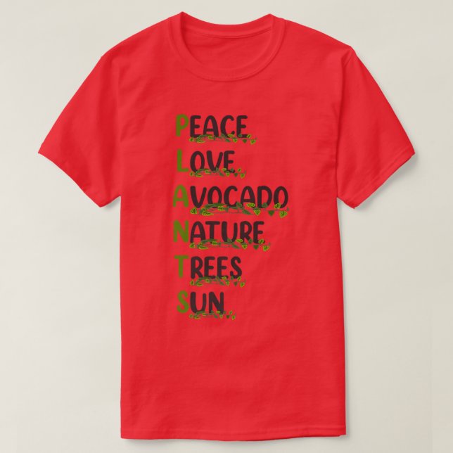  Plant Peace Kärlek Avocado Nature Träd Su T Shirt (Design framsida)