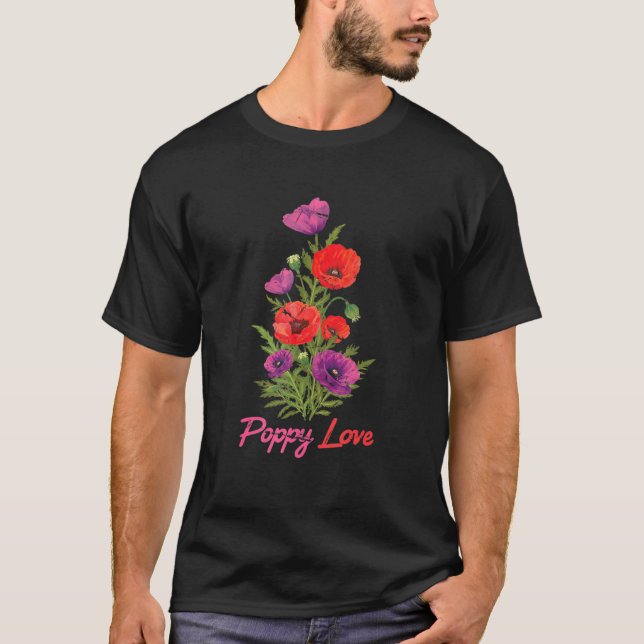 Plant - Poppy Kärlek - Flower - Botanicals - Garde T Shirt (Framsida)
