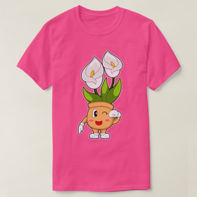 Plant pot Calla Lily Flower T Shirt (Design framsida)