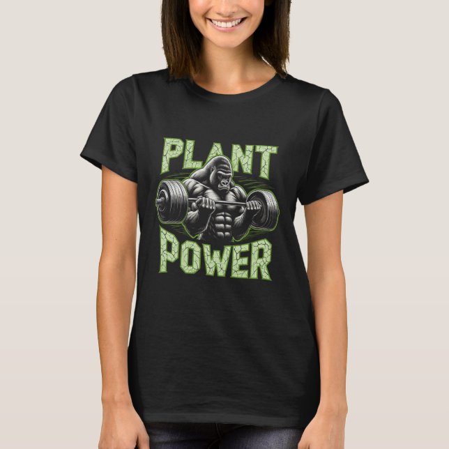 Plant Power Tee - Vegan and Vegetarian Gym Workout (Framsida)